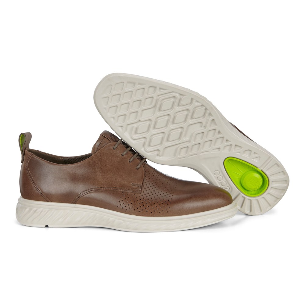 ECCO Mens Derby Shoe Brown - St.1 Hybrid Lite Plain-Toes - KJZ-947215